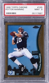 1998 Topps Chrome #165 Peyton Manning Rookie Card - PSA MINT 9